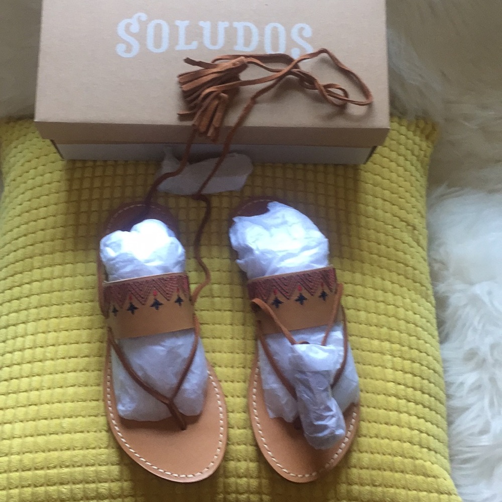 Soludos leather lace up sandals